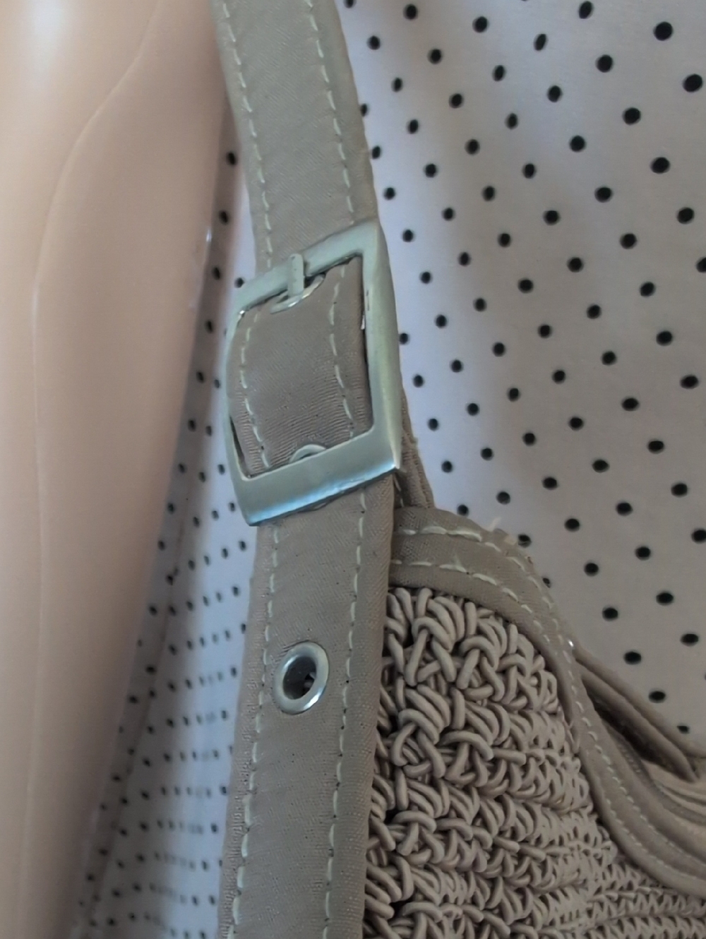 Frankie & Johnnie Tan Crochet Knit Crossbody Shoulder Bag Vintage Y2K - Picture 7 of 15